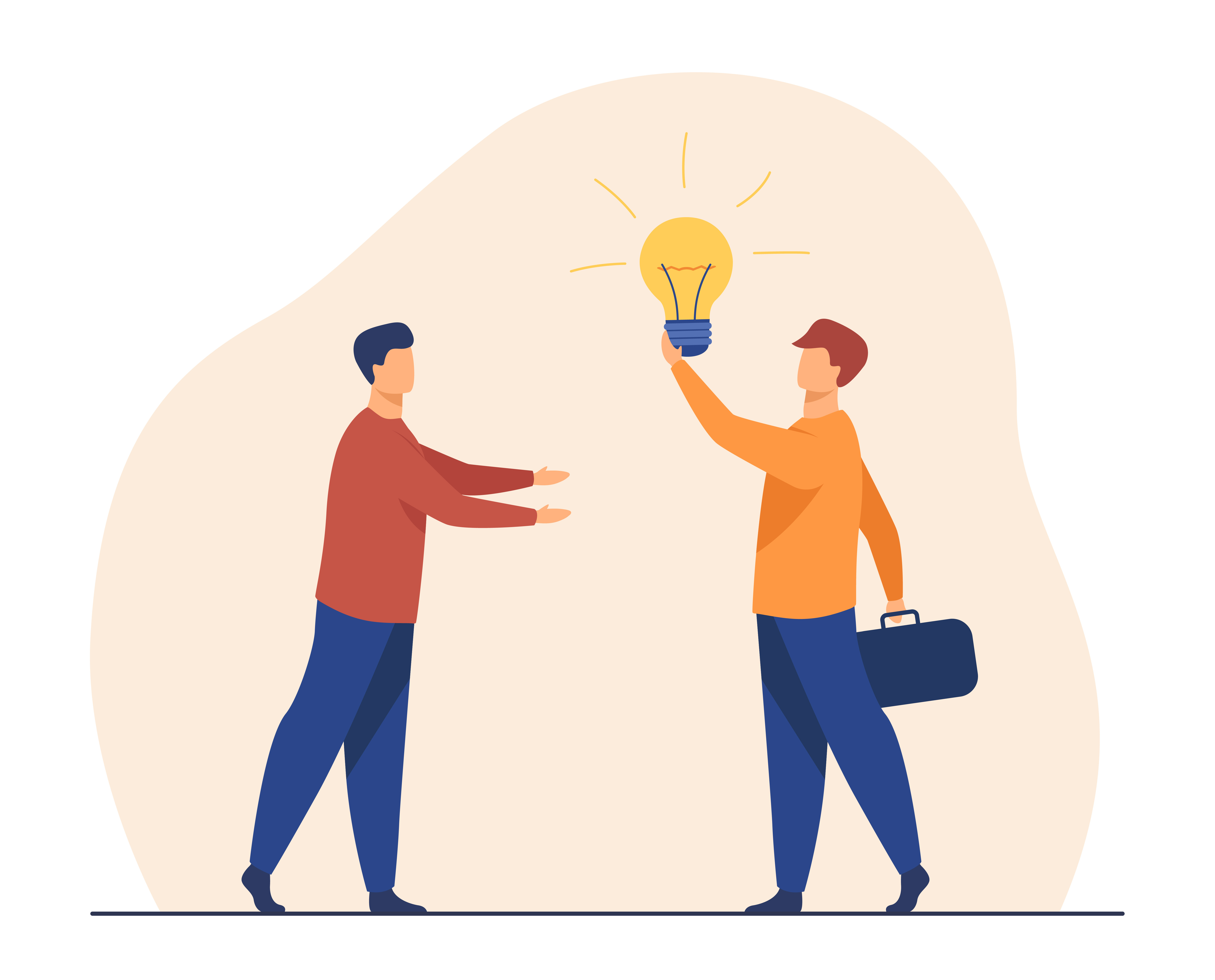 man selling idea for startup